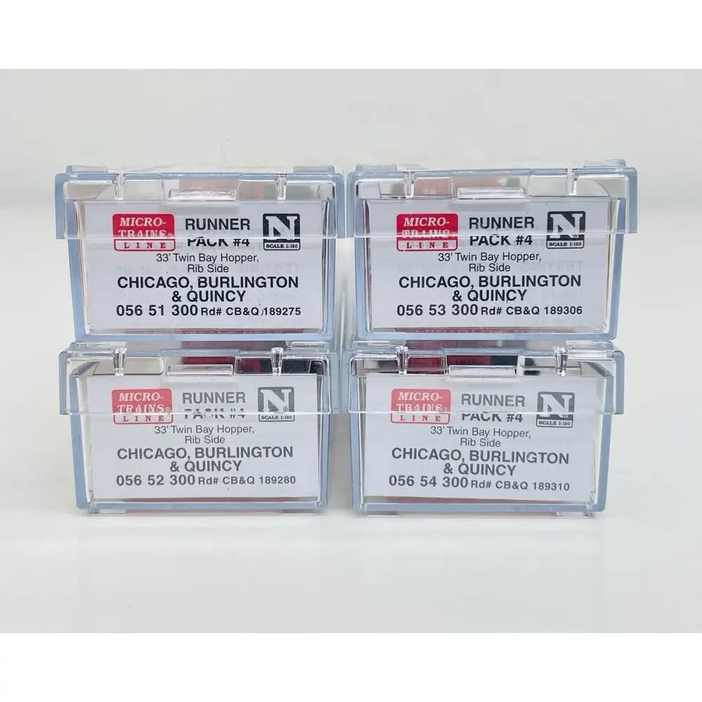 Micro Trains N CB&Q 33' Twin Bay Rib Side Hopper Runner Pack #4 993 00 004 New